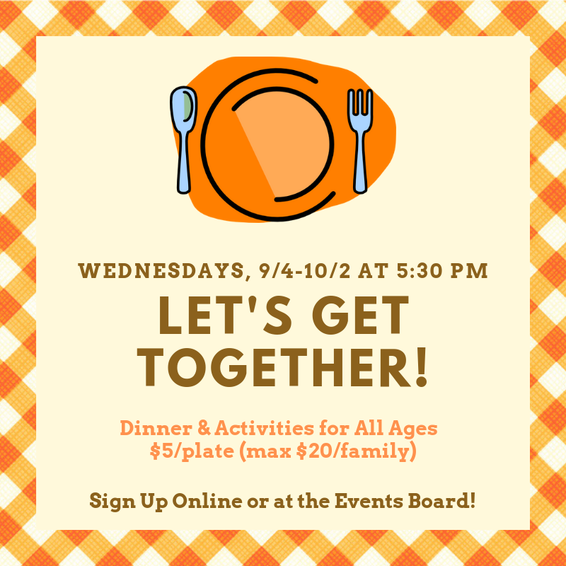 Sign Up for Our Fall 2019 "Let's Get Together" Fun Nights!
